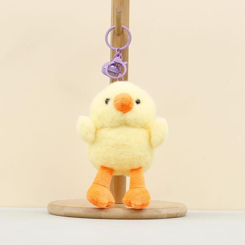 Cute Yellow Chicken Plush Toy With Keychain For Bag Decoration And Collectible Use