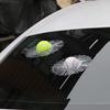 New Creative 3D Funny Tennis Baseball Glass Sticker Crazy DIY Car Auto Supplies