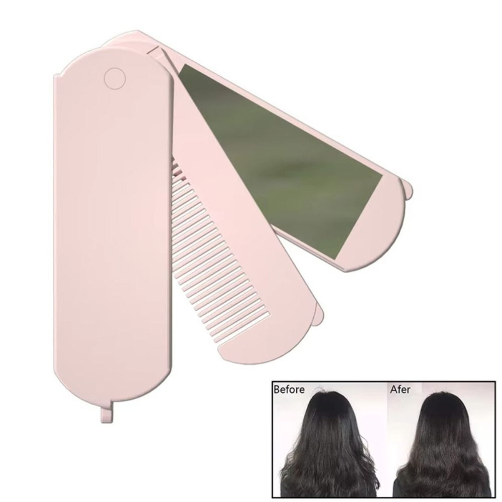 2 in 1 Makeup Mirror with Mirror Massage Comb Portable Hair Combs for Travel