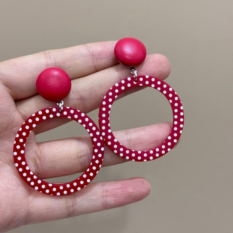 Прекрасные акриловые серьги-клипсы с цветами для женщин, богемные корейские большие геометрические круглые квадратные длинные свисающие серьги-клипсы, ювелирные изделия