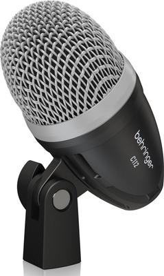 Behringer Динамический микрофон для бас-барабана с большой диафрагмой, суперкардиоидные характеристики, прочный металлический корпус, адаптер-конвертер для микрофонной стойки в комплекте C112