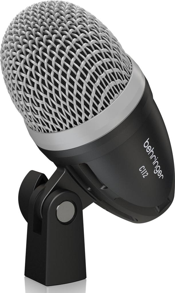 Behringer Dynamic Bass Drum Microphone Large Diaphragm Supercardioid Characteristics Robust Metal Housing Mic Stand Conversion Adapter Included C112