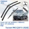 3PCS For Hyundai Tucson MK3 2015-2020 26" 16" 14" Front Rear Wiper Blades Windshield Windscreen Window Cutter Accessories 2016 2017 2018 2019 2020