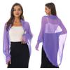 Womens Shrugs Boleros for Evening Beach Chiffon Shawl Bolero Pleated Shawl Open Front Cardigan Cover Ups