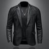 Slim Leather Jacket Men's Leather Jacket Casual Small Suit Men's Korean Fashion Jacket