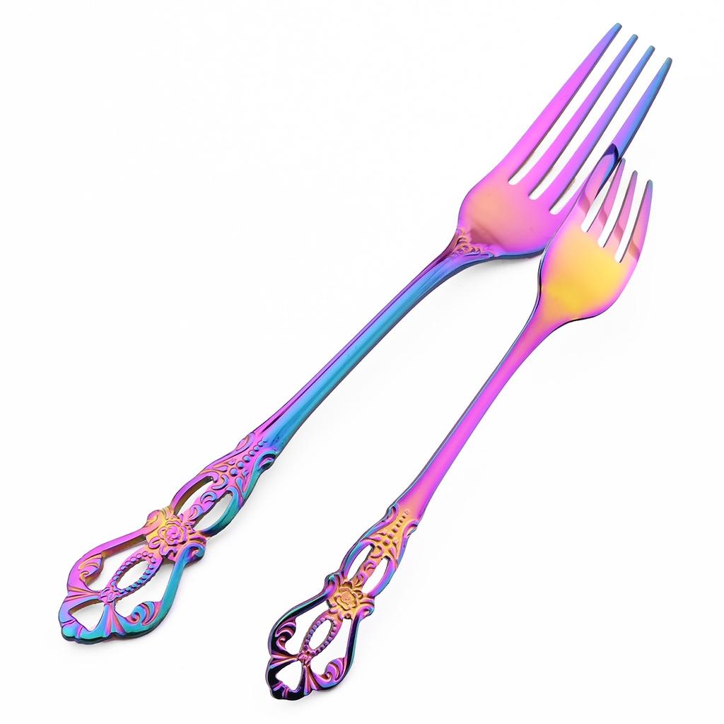 20 шт., набор столовых приборов высокого качества, нож, вилка, десертная ложка, столовая посуда, столовое серебро из нержавеющей стали, многоцветный набор столовых приборов, кухонная посуда