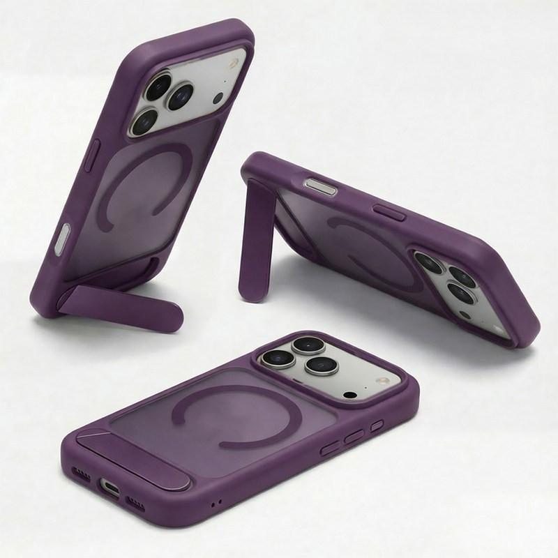 IPhone 18 Pro Max Case Matte Skin-Feel Magnetic Foldable Stand Shockproof Protector