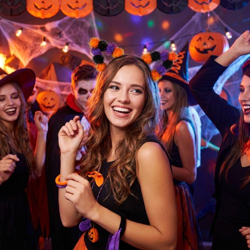 Fade-Resistant Halloween Ghost Headband Comfort Fit Bat Pumpkin Headband Masquerade Ball