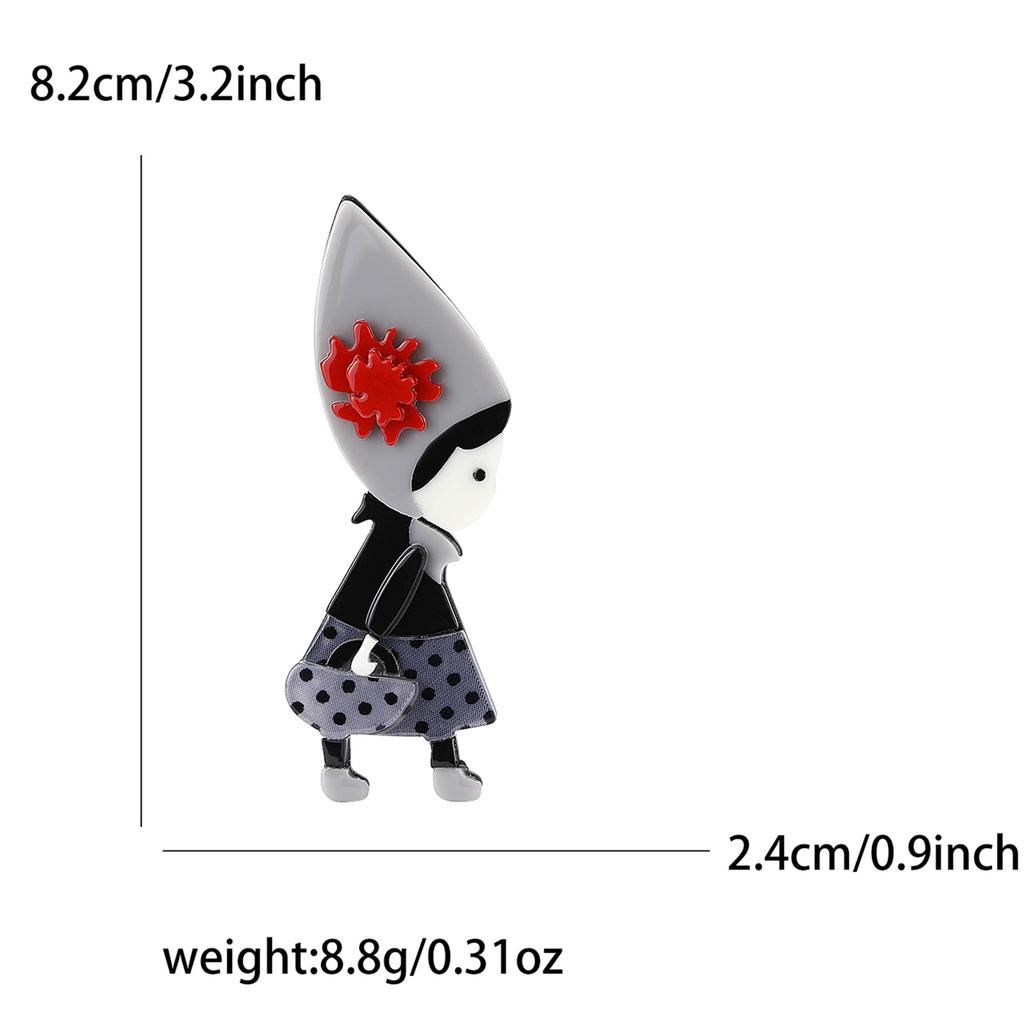 Новая мультяшная акриловая сумочка маленькая девочка брошь милая и универсальная женская нагрудная цветочная бижутерия