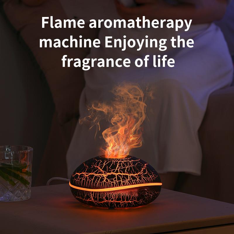 Машина для ароматерапии Fire Flame Wood Grain Aroma Diffuser Air Ultrasonic Mist Maker Fogger Aroma