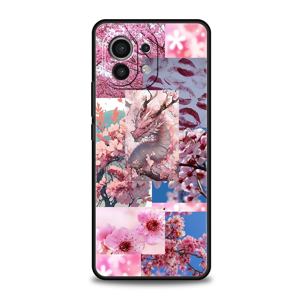 Корейский чехол-накладка с цветами для Xiaomi Mi 17 Pro Max 15 14 13 12 11 Ultra 15T 14T 13T 12T 11T Pro Lite Мягкий ТПУ корпус Fundas