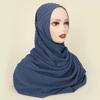 Solid Pearl Chiffon Hijab Scarf Woman Muslim Hijab Shawls Ladyies Ethnic Islamic Turban