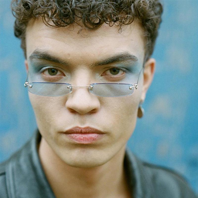 Маленькие узкие солнцезащитные очки без оправы, винтажные безрамочные овальные солнцезащитные очки 90-х годов, ретро тонированные очки Y2k для женщин и мужчин