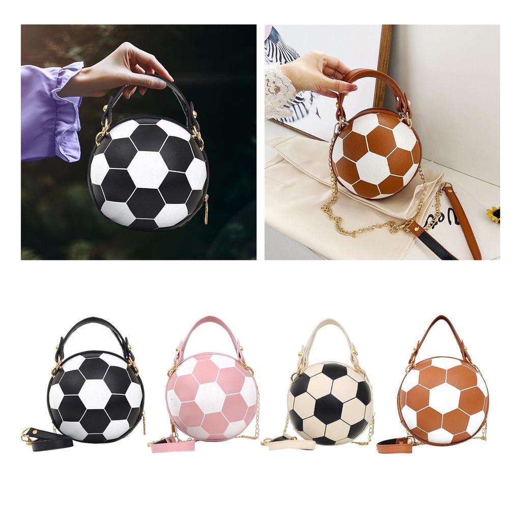 Big Capacity Football Shaped Cross Body Bag Purse Messenger Bags Round Handbag Travel Pouch
