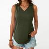 Женская мода повседневная облегающая безрукавка с V-образным вырезом футболка топ