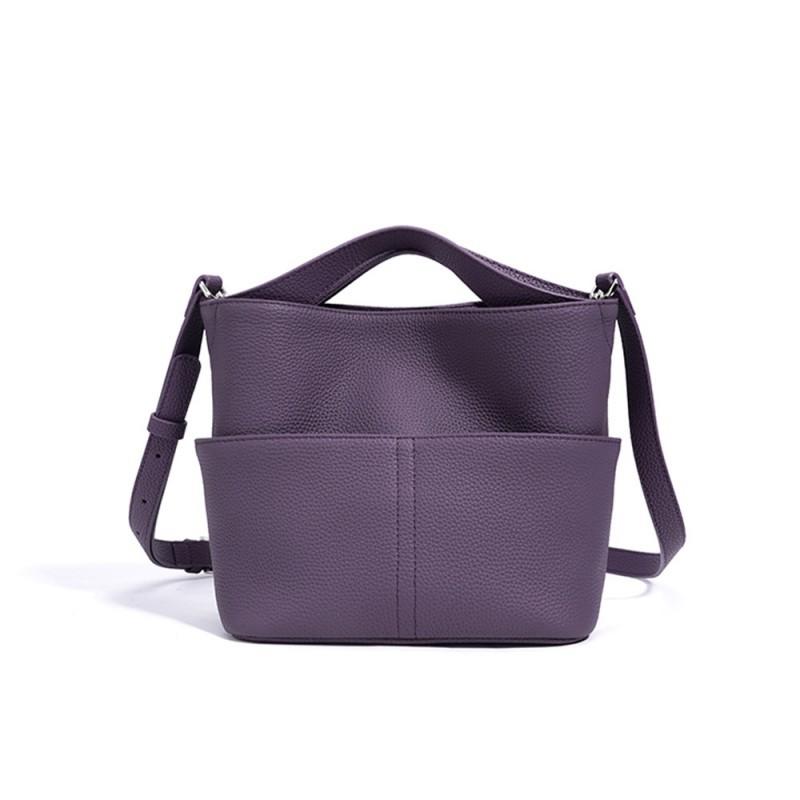 High End Fashion Handheld Versatile Bucket Bag Genuine Leather Simple Handbag Shoulder Crossbody