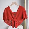 Women's Sweet Crochet Lace Tassels Knit Wide Collar Cape Shawl