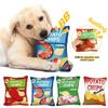 Funny Dog Toys Crisps Plush Filled Pets Squeaky Chew Toy Bite-resistant Sounding Paper Toys for Small Medium Pets Supplies