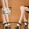 Summer Slingback Slides Party Woman Gladiator Casual Platform Open Toe Thin Heels Leisure Women Sandals High Heels SandalsShoes