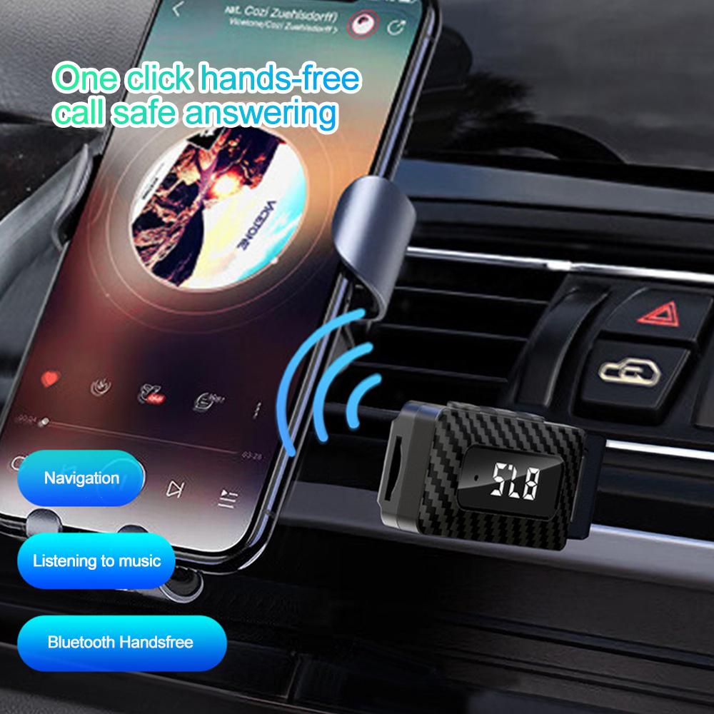 ЖК-дисплей Bluetooth 5.3 аудио передатчик 3,5 мм AUX TF стерео музыкальный беспроводной приемник USB питание от для автомобильного радио MP3 динамик