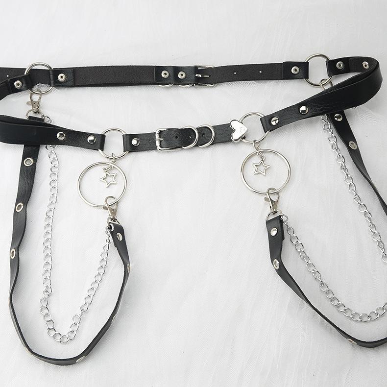 Харадзюку Темная Лолита Девушка Панк Готический Стиль Украшение Ремня Jk Поясная Цепочка Ремешок Крутой