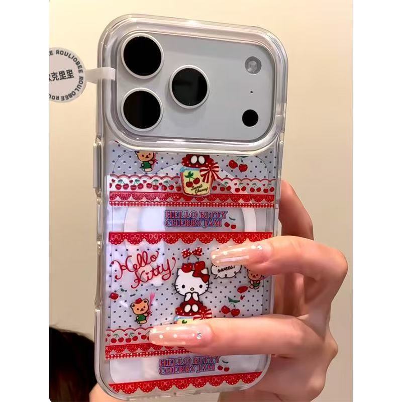 Sweetness Cherry Kt Magnetic Phone Case for Apple 16/17 Pro Max, 15/14