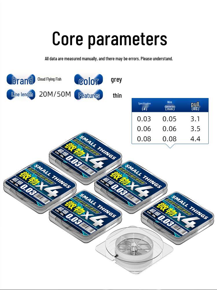 Micro PE Dyneema Wear-Resistant Super Fine Braided Fishing Line