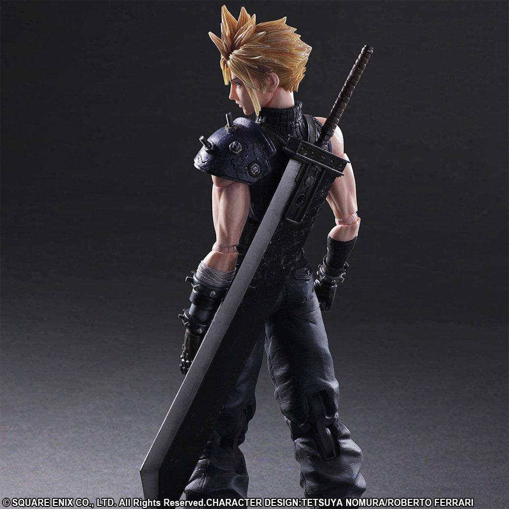 Фигурка Клауда Страйфа из ПВХ, раскрашенная, производства PLAY ARTS Kai, по мотивам Final Fantasy VII Remake, №1.