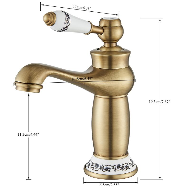 Роскошный смеситель для раковины, европейский ретро, однорычажный, античная бронза, для холодной и горячей воды, смеситель для раковины