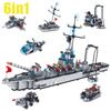 Огромный размер 1560 шт. Военный корабль ВМФ Модель армейского корабля военный корабль 6 в 1 многоформенная комбинация строительные блоки для сборки набор игрушек для мальчика