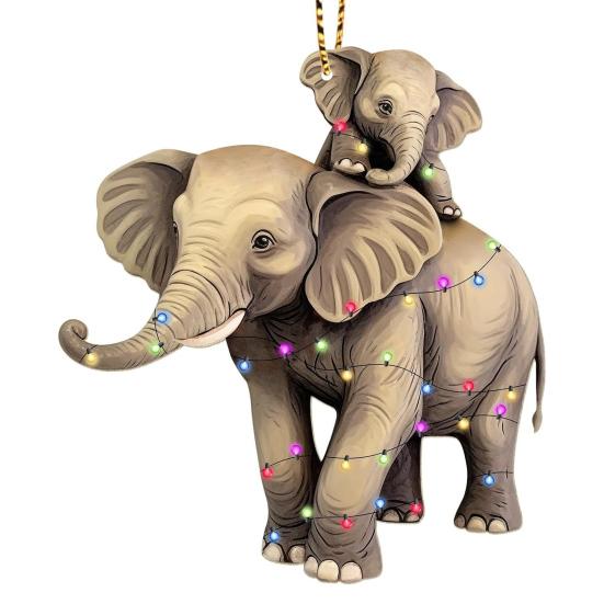 Рождественские украшения Мультяшные животные Санта лось слон подвесное украшение акриловый кулон с шнурком для домашнего декора елки