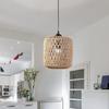 Simulated Rattan Hanging Lampshade Rustic Chandelier Lamp Shade Ceiling Light Cover for Living Room Bedroom Hotel Restaurant