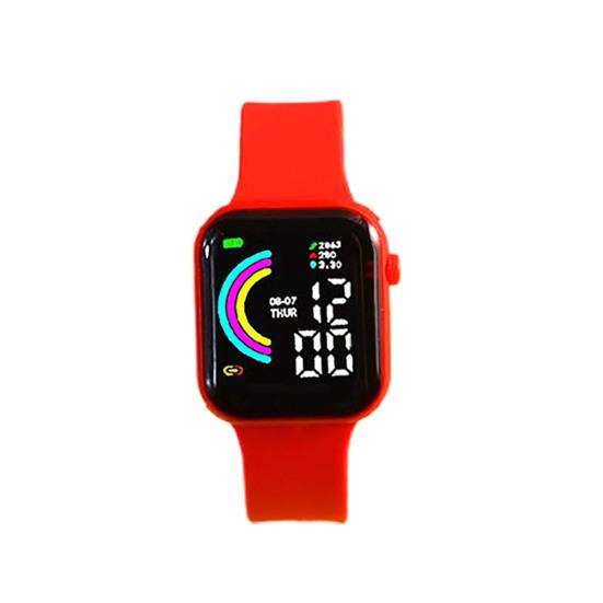 Electronic Watch Digital Display Button Control Square Dial Adjustable LED Precise Time Portable Teens Students Digital Wristwatch Daily Accessory