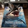 1PC Custom Name Great White Shark Attack Theme Floor Mat Ideal for Living Room, Game Rooms, Office, Bedroom,Floor Mat Playful Design144
