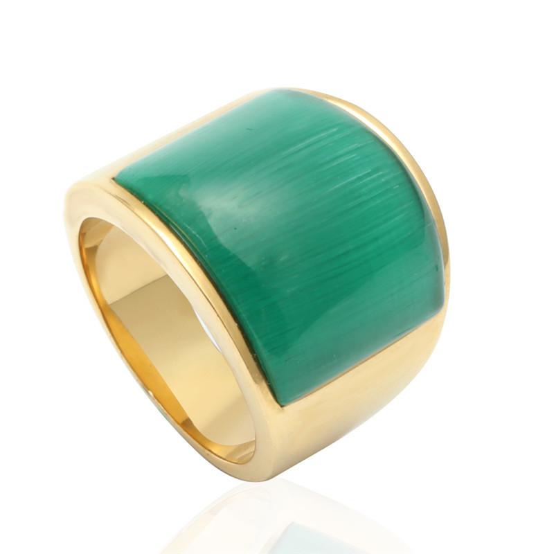 Ювелирное кольцо из нержавеющей стали с разноцветными драгоценными камнями, кольцо с черным агатом для мужчин и женщин, кольцо из титановой стали с разноцветными крупными драгоценными камнями