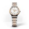 Les Classiques Date Automatic 28mm White Sun-Brushed Dial Black Calf Leather Strap Women's Watch (LC6063-PS103-110-1)