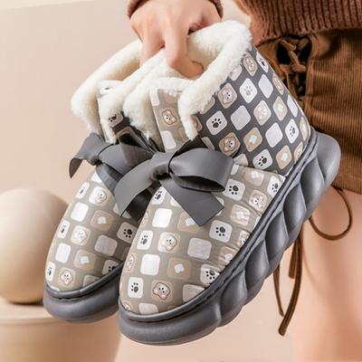 Зимние сапоги женщины добавляют бархатом, чтобы согреться зимой, сапоги на высоком каблуке и толстой подошве не боятся холода.