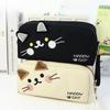 Cute Cat Pencil Case for Student Beige Black Color Cartoon Kitten Pencil Pouch Large Capacity Stationery Bag School Supplies
