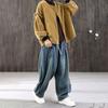 Loose Plus Size Haren Jeans for Women Elastic Waist Versatile Casual Carrot Pants Lantern Pants Trendy Style Spring and Autumn
