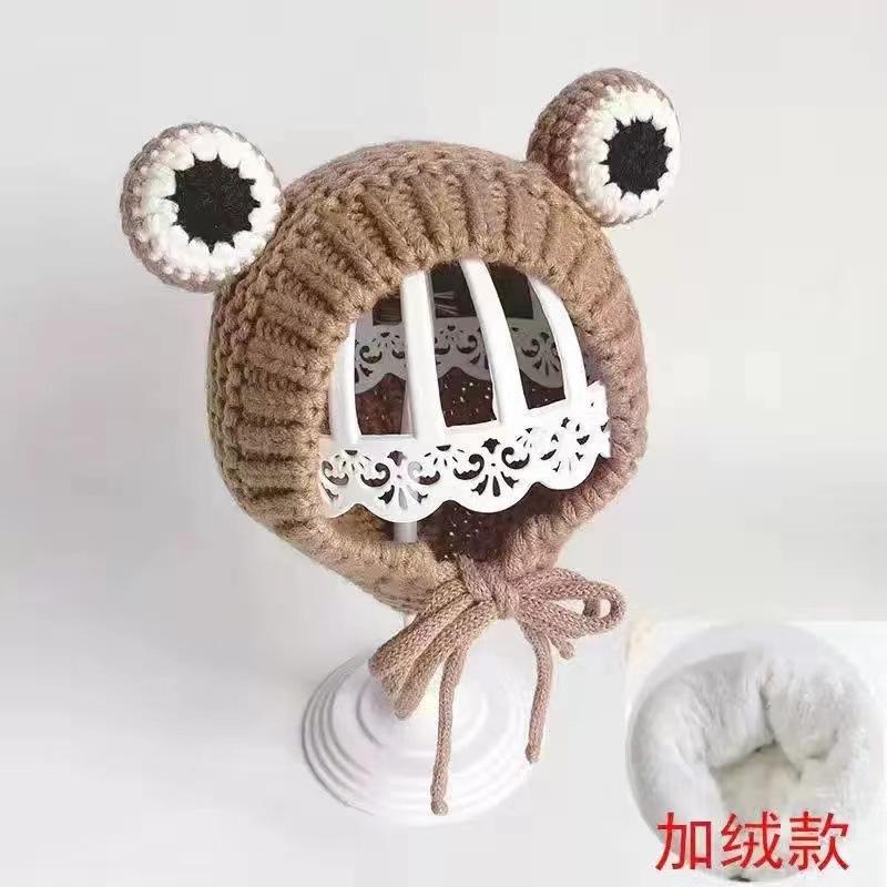 Детская шапка для мальчика и девочки 1-2 лет, осенне-зимняя детская шапка, мультяшная, милая, супер милая, лягушка, шерстяная шапка