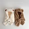 Plush Winter Baby Hat Scarf One-Piece Infant Beanies Cap Cute Kids Hat Hooded Scarf