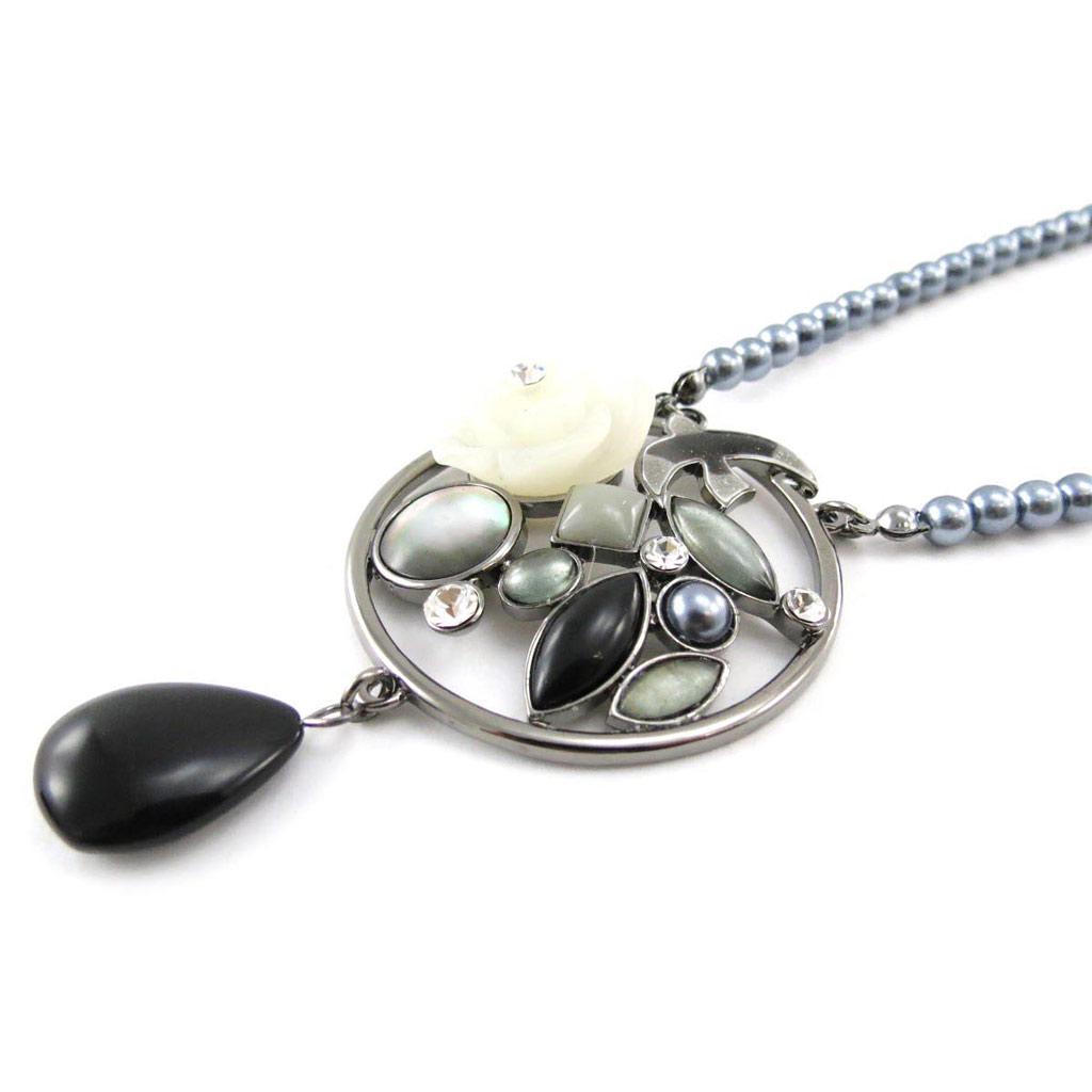 Les Trésors De Lily [J2799] - Дизайнерское колье «Liberty» серо-черный