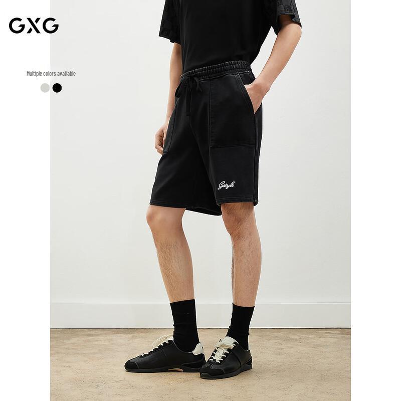 Мужские классические прямые хлопковые шорты GXG с вышивкой