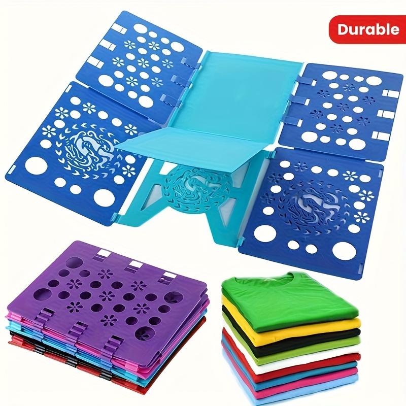 Прочная пластиковая доска для складывания рубашек с 6 цветными папками для белья - Эргономичный дизайн для быстрой сушки, Компактный органайзер для одежды для взрослых