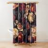 Цветочная занавеска для душа Темно-розовый Черный Красный Зеленый Листья Красочные Цветы Бабочки Готические занавески для ванной комнаты Винтажный декор для ванной комнаты