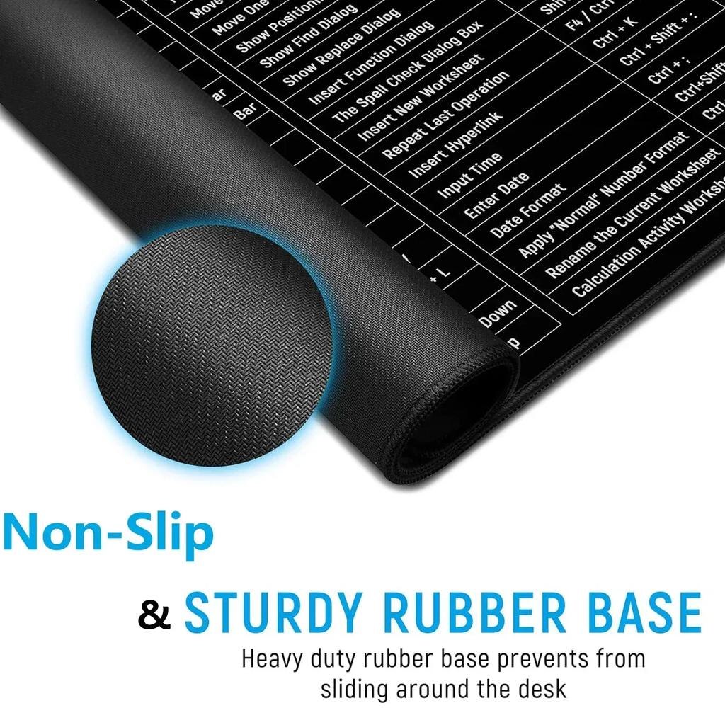 Многоязычный Office Shortcuts Mouse Pad Large Extended Excel Powerpoint Word Software Gaming Desk Keyboard Mousepad