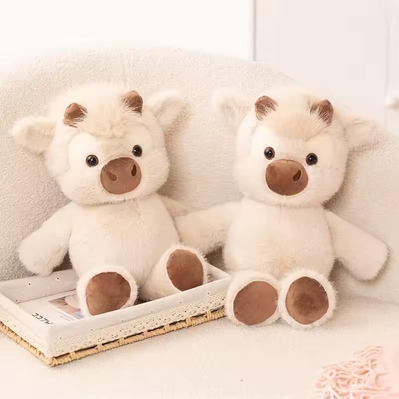 Adorable Highland Cattle Plush Toy 40Cm - Huggable Running Cow Stuffed Animal Made With Premium Soft Fabric Soothing Companion