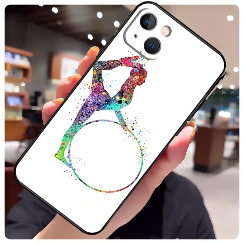 Акварельный чехол с принтом для гимнастики для iPhone 17 Pro Max 15 14 13 11 12 16 Pro Max mini 15 16 Plus 16e 17 Air Чехол для телефона