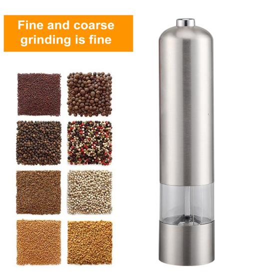 Мельница для перца на батарейках, электрическая мельница для соли, мельница для перца с регулируемой грубостью для домашней кухни
