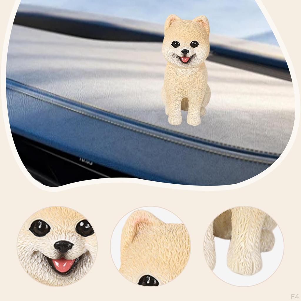 Померанский шпиц Фигурка Собаки Скульптура Портативное Украшение для Автомобиля Домашний Орнамент Статуэтка Щенка